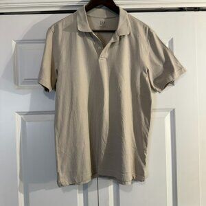 GAP Organic Cotton Polo Shirt Beige Size Small